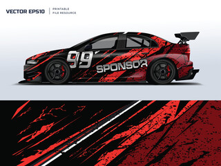 Car Livery Graphic Vector. Abstract Grunge Background Design for Vehicle Vinyl Wrap and Car Branding, Can Be Used in All Types of Your Car