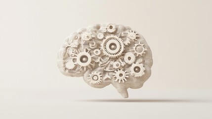 Fototapeta premium Conceptual image of a brain with gears, representing strategic thinking and problem-solving in the workplace, Strategic thinking, Problem-solving