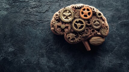 Conceptual image of a brain with gears, representing strategic thinking and problem-solving in the workplace, Strategic thinking, Problem-solving