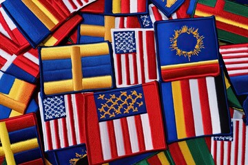 Vibrant Embroidered Patch Artwork for Flags and Symbols