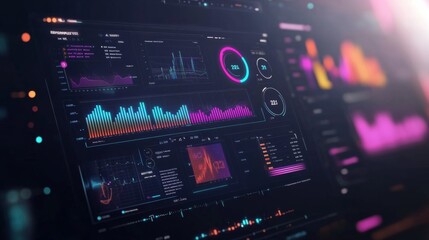 Fototapeta premium A sleek digital interface showing a dashboard of the top trendy topics predicted for 2024