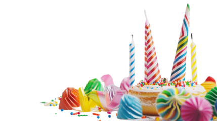 Birthday party concept on transparent background