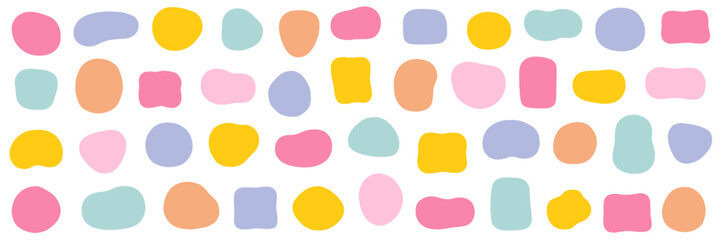 ゆるいフレームのベクターイラストセット。枠、楕円、曲線	