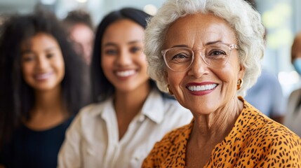 Fototapeta premium A workplace mentorship program with older employees guiding younger ones, representing generational diversity