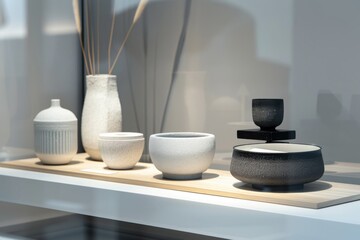 Fototapeta premium Sleek product display with minimalist design and contemporary accents