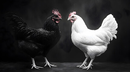 rooster and hen