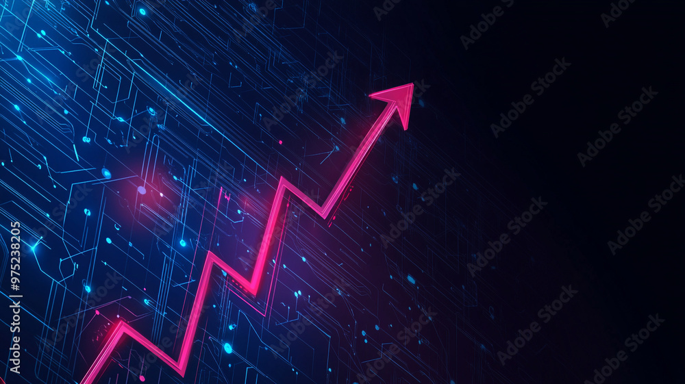 Poster graph showing growth in technology and data trends in a digital landscape