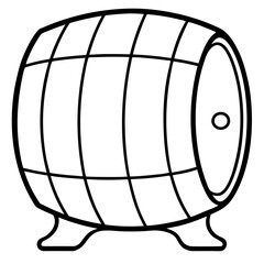 wine barrel outline coloring book page line art drawing