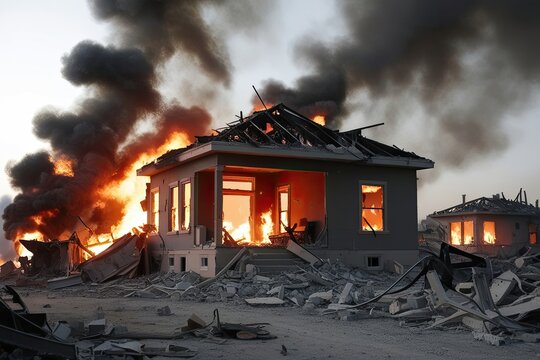 Fiery Wrecks of Destroyed Homes: Impact of Ground Assaults in Modern Military Clashes