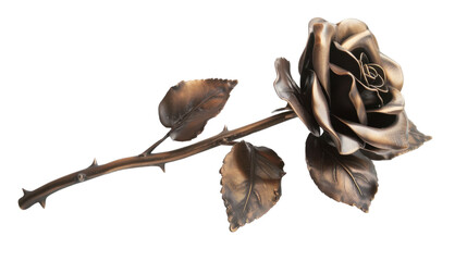 Obraz premium Solid bronze rose on transparent background