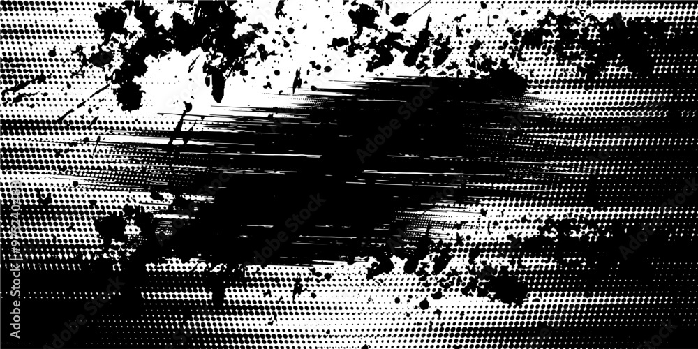 Poster halftone gradient. dotted gradient, smooth dots spraying and halftones dot background seamless horiz