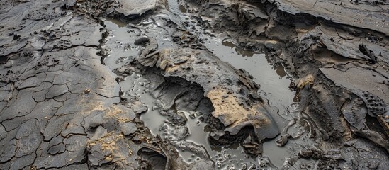 Mud Formations On A Sludge Bed