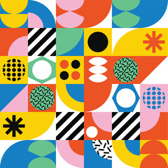 Full color geometric pattern flat vector