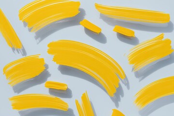 Obraz premium Vibrant Yellow Brush Stroke on Transparent Background