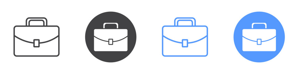 Briefcase icon flat line symbol set.