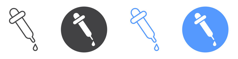 Dropper icon flat line symbol set.