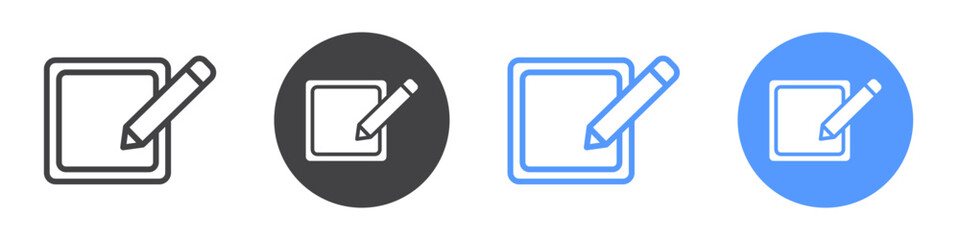 Edit icon flat line symbol set.