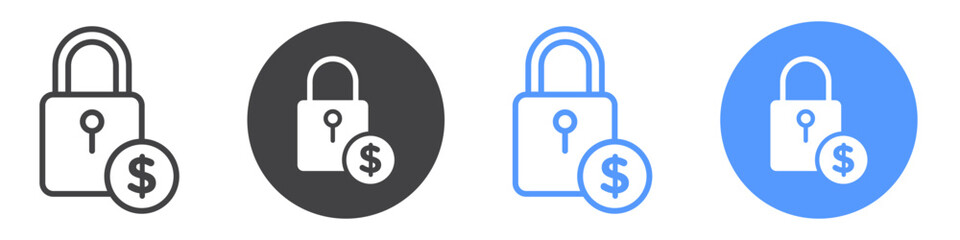 Fixed price icon flat line symbol set.