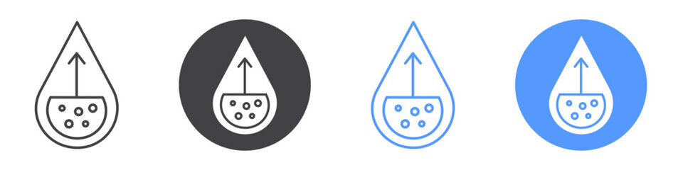 High cholesterol icon flat line symbol set.