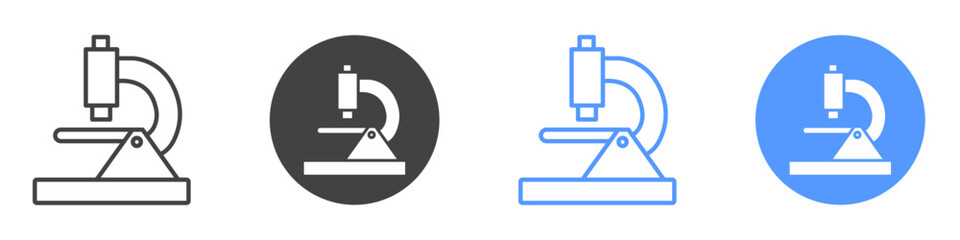 Microscope Icon flat line symbol set.