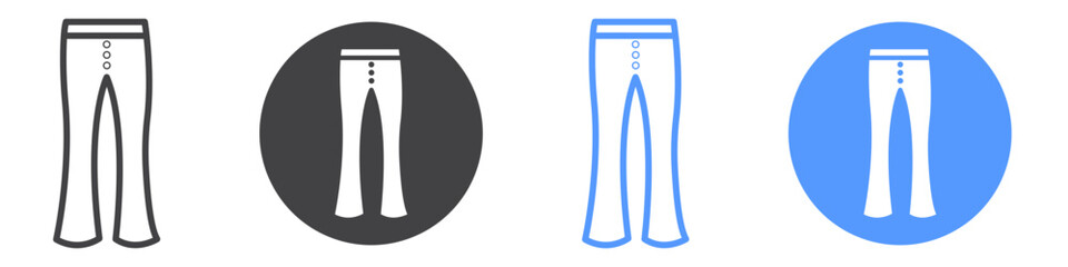 Pants Icon flat line symbol set.