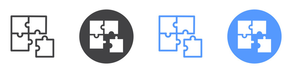 Obraz premium Puzzle icon flat line symbol set.