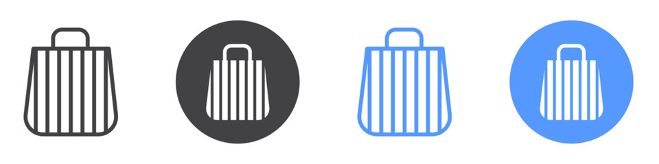 Shopping bag icon flat line symbol set.
