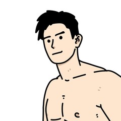 Fototapeta premium cute man cartoon on white background