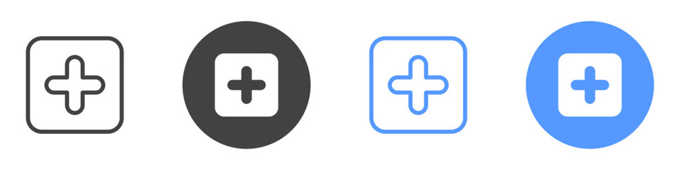 Obraz premium Add icon flat line symbol set.