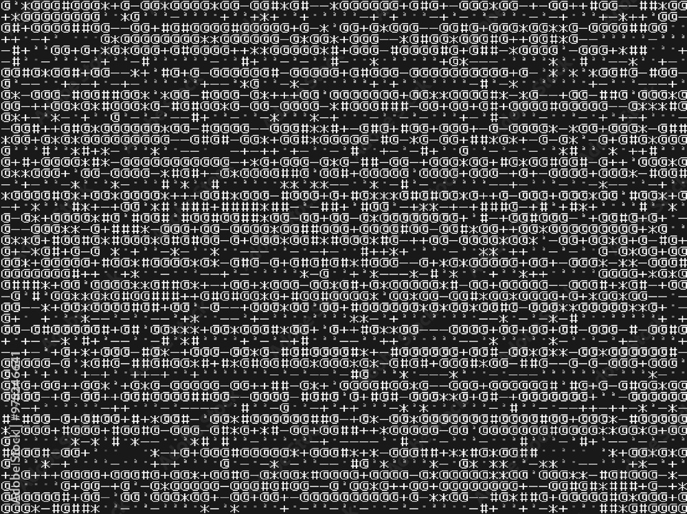 Canvas Prints abstract background with binary code, black and white wallpaper illustration