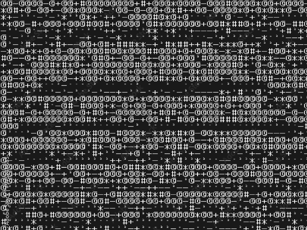 Fototapete abstract background with binary code, black and white wallpaper illustration