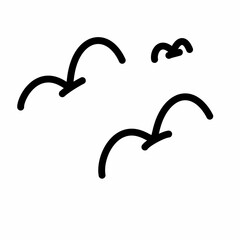 black and white of bird shape