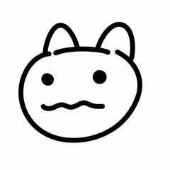 black and white of cute cartoon