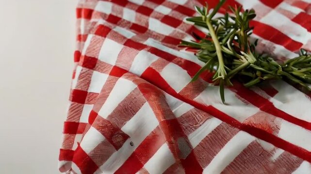 white and red tablecloth