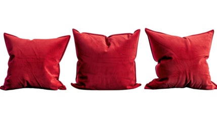 Red pillows on transparent background