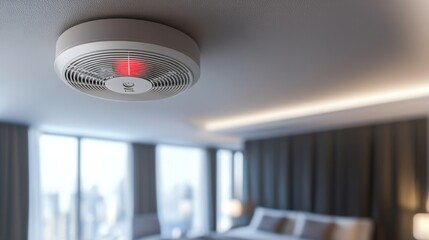 Smoke Detector in a Modern Hotel Room