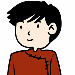 art cartoon man in sweater