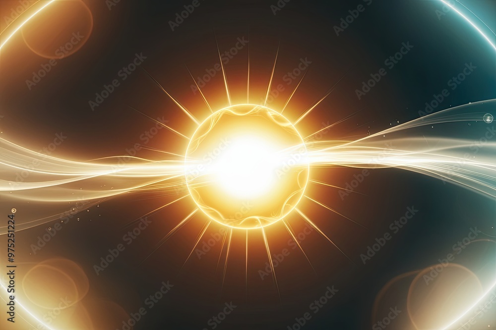 Poster high-definition stock image of luminous solar effects and ethereal light transitions on a deep backg