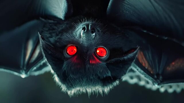 Sinister Red-Eyed Bat Upside Down