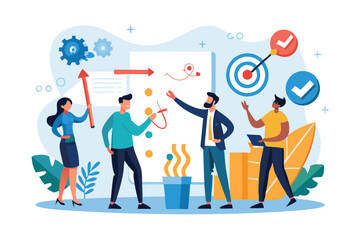 Strategic planning, plan to overcome difficulty or obstacle to reach goal or target, team brainstorm or competitor analysis