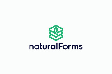 natural form with leaf logo design template