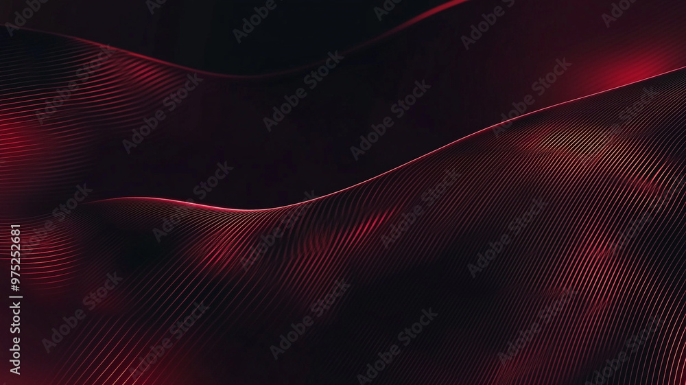 Aufkleber abstract illustration of flowing red and black waves creating a dynamic and vibrant atmosphere
