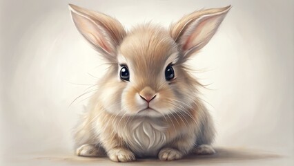 Obraz premium * A gentle gleam sparkles in the bunny's big, round eyes, fringed with lush lashes, as it gazes