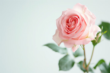 Obraz premium Single Rose on Clean Solid Background