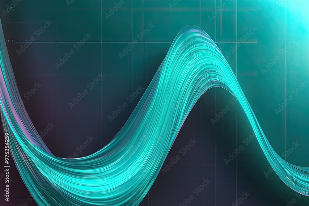 Poster teal turquoise iridescent flowing gradient chart design with complex noise and bright tones