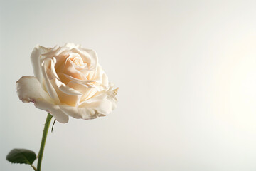 Single Rose on Clean Solid Background