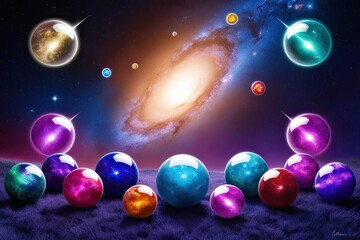 Magical Orbs in a Stunning Celestial Galaxy