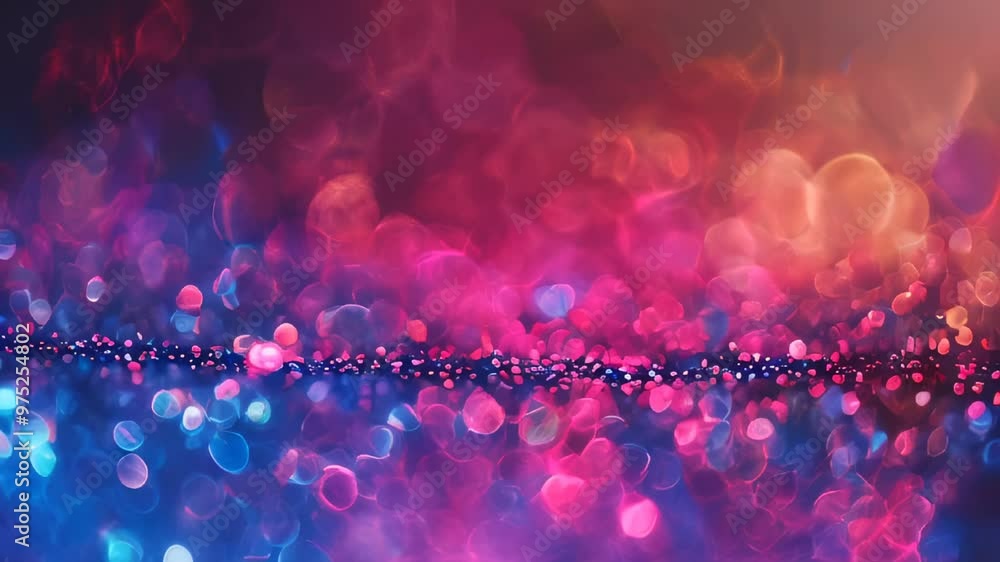 Aufkleber a stunning array of vibrant pink and blue bokeh lights, creating a magical and festive atmosphere wi