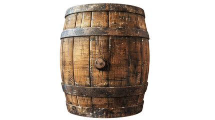 Obraz premium Wooden barrel on transparent background