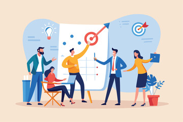 Strategic planning, plan to overcome difficulty or obstacle to reach goal or target, team brainstorm or competitor analysis